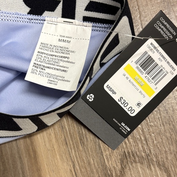 UNDER ARMUOR Women's Light Blue Athletic Shorts - Picture 2 of 4